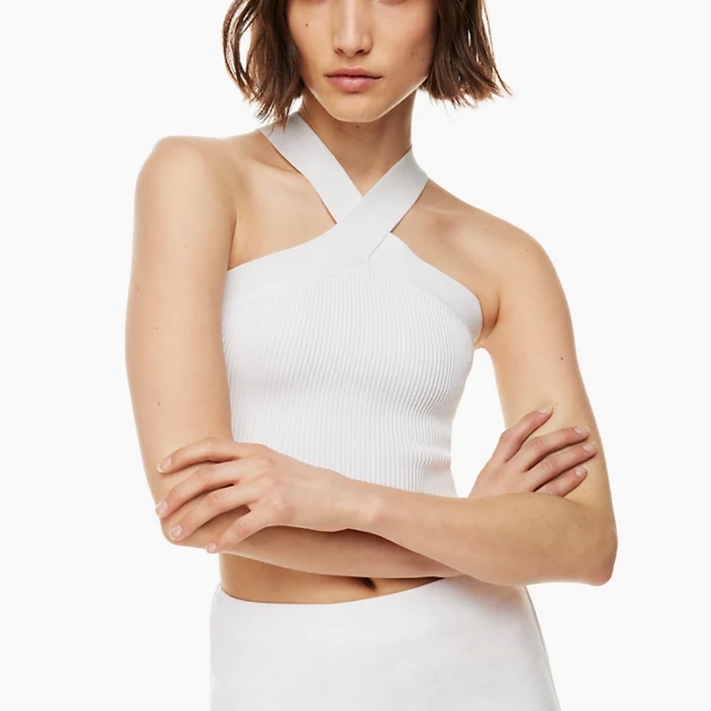 Babaton Sculpt Knit Criss Cross Cropped Tank